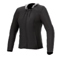 Alpinestars Bond Women's Jacket, giacca moto urbana da donna, nera con cappuccio grigio, zip frontale, maniche lunghe con zip ai polsi, vestibilità sagomata, tessuto cerato liscio
