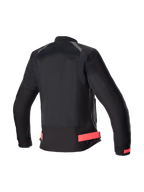 Alpinestars Giacca Eloise V2 Air, giacca da moto urban da donna, vista posteriore, nero e rosa, in tessuto tecnico ventilato con inserti in rete