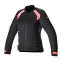 Alpinestars Eloise V2 Women's Air Jacket, nero e rosa Diva, giacca da moto in tessuto stile bomber con pannelli in mesh per la ventilazione, zip frontale, cinturini regolabili in vita e vestibilità ergonomica per motocicliste