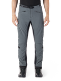 Alpinestars Alden Pants, grigio Urban con pannelli neri, pantaloni tecnici da moto, vista frontale con tasche con zip e cintura magnetica integrata in vita, design softshell slim-fit per il pendolarismo urbano