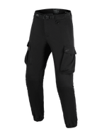 Alpinestars Flex-AST Cargo Pants, pantaloni da moto, nero, con ampie tasche cargo, cintura integrata con fibbia, dettaglio anello a D, orli elasticizzati e vestibilità affusolata per la guida urbana in moto