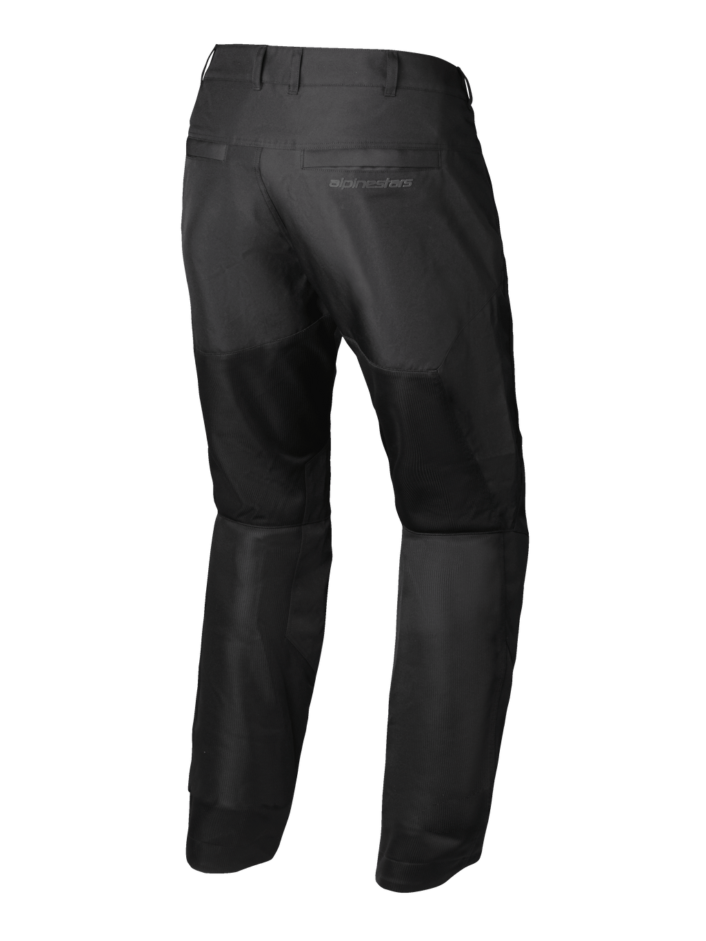 Alpinestars Pantaloni C-1 Air, pantaloni da moto urbani da uomo in nero, vista posteriore con pannelli di ventilazione in rete tecnica