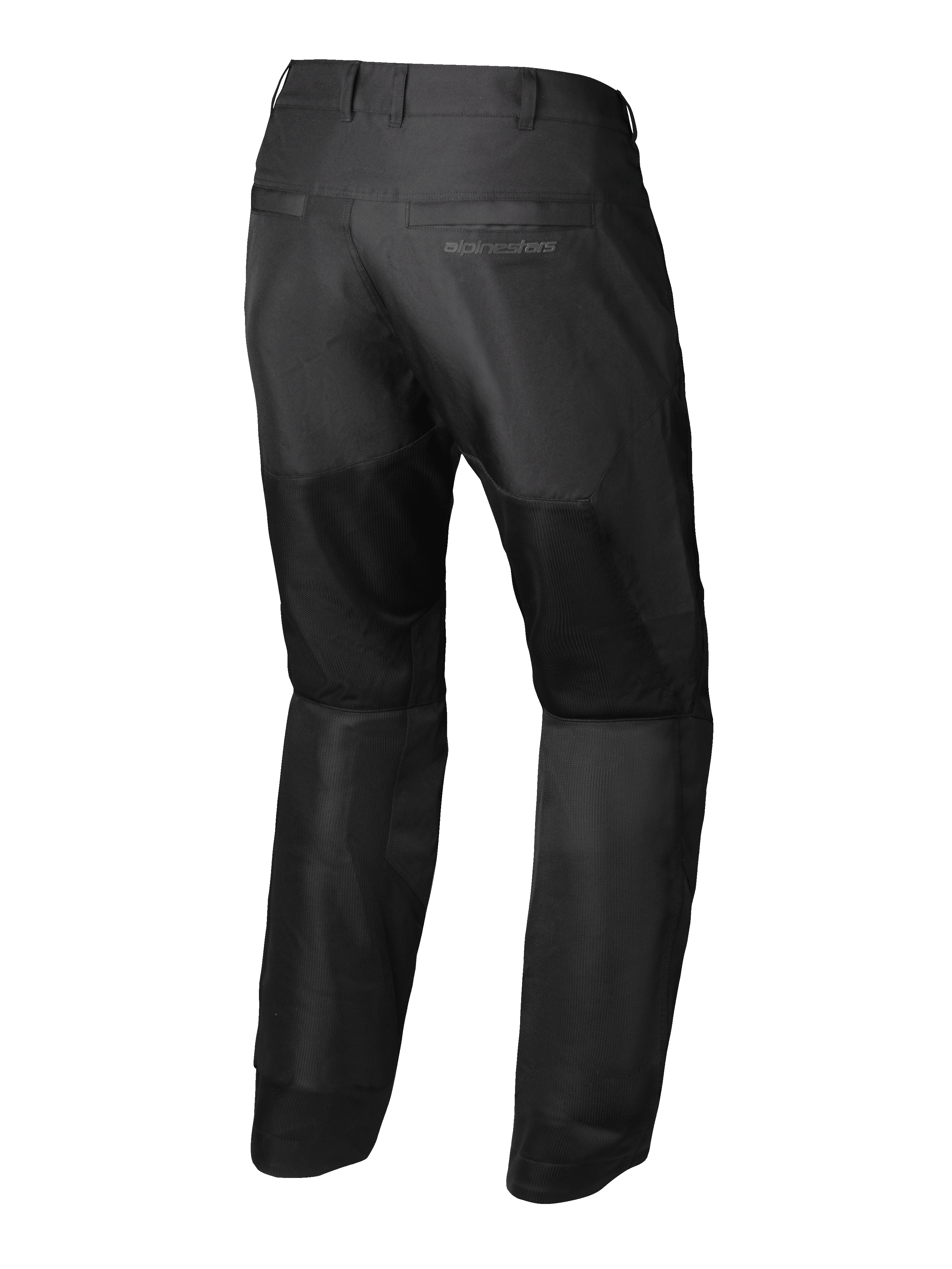 Alpinestars Pantaloni C-1 Air, pantaloni da moto urbani da uomo in nero, vista posteriore con pannelli di ventilazione in rete tecnica