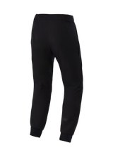 Alpinestars Aeroshell Airflow Pants, pantaloni da moto, nero, vista posteriore con telaio in softshell elasticizzato leggero, pannelli in mesh 2D integrati per la traspirabilità, zone del polpaccio perforate al laser e discreto logo Astars sulla parte inferiore della gamba.