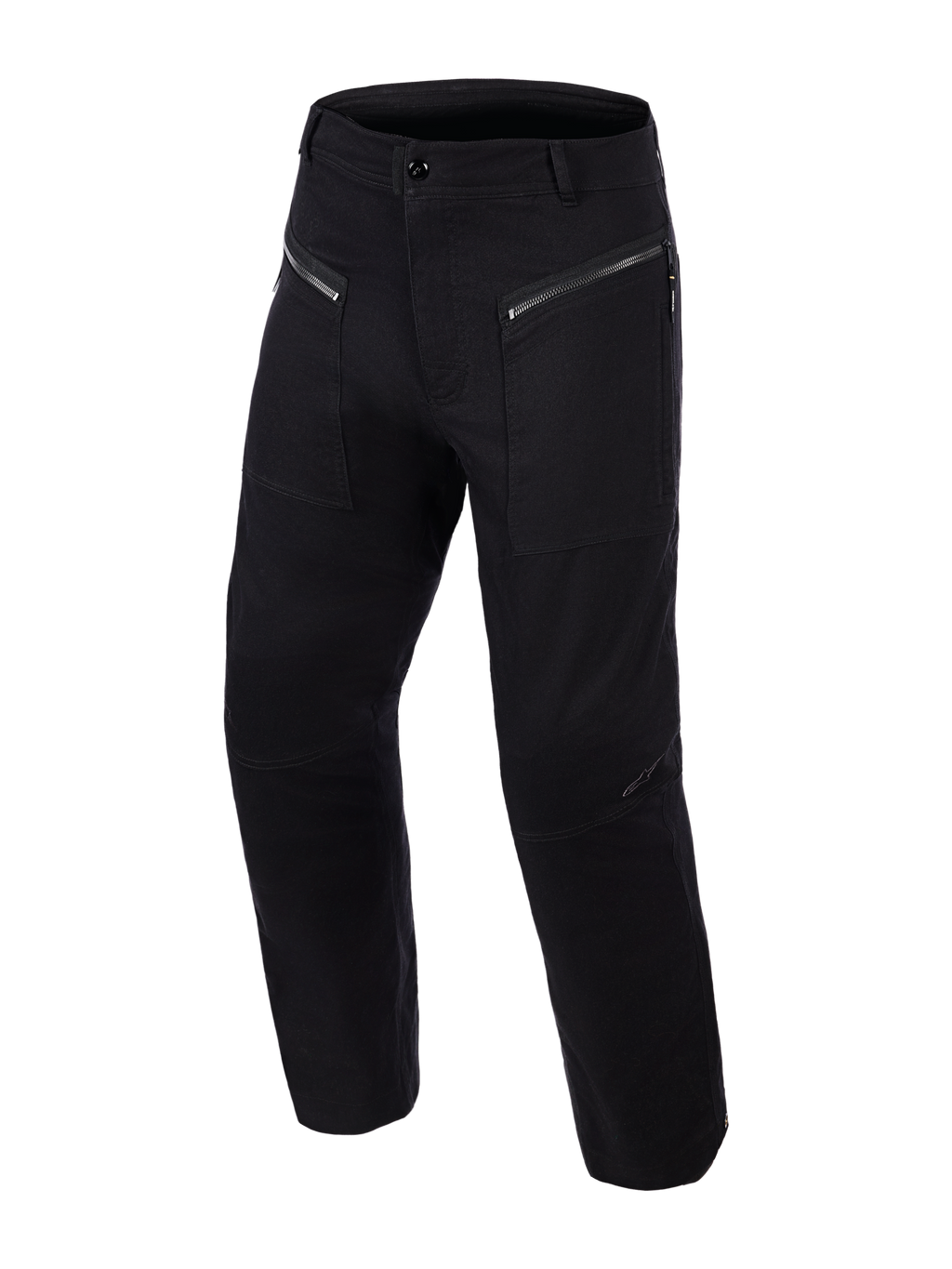 Pantaloni Alpinestars Flex-AST Canvas, pantaloni da moto urbani, nero, con tasche anteriori a soffietto con cerniera, ginocchia ergonomiche pre-sagomate, tessuto in tela elasticizzata, design ispirato allo stile workwear per la guida urbana