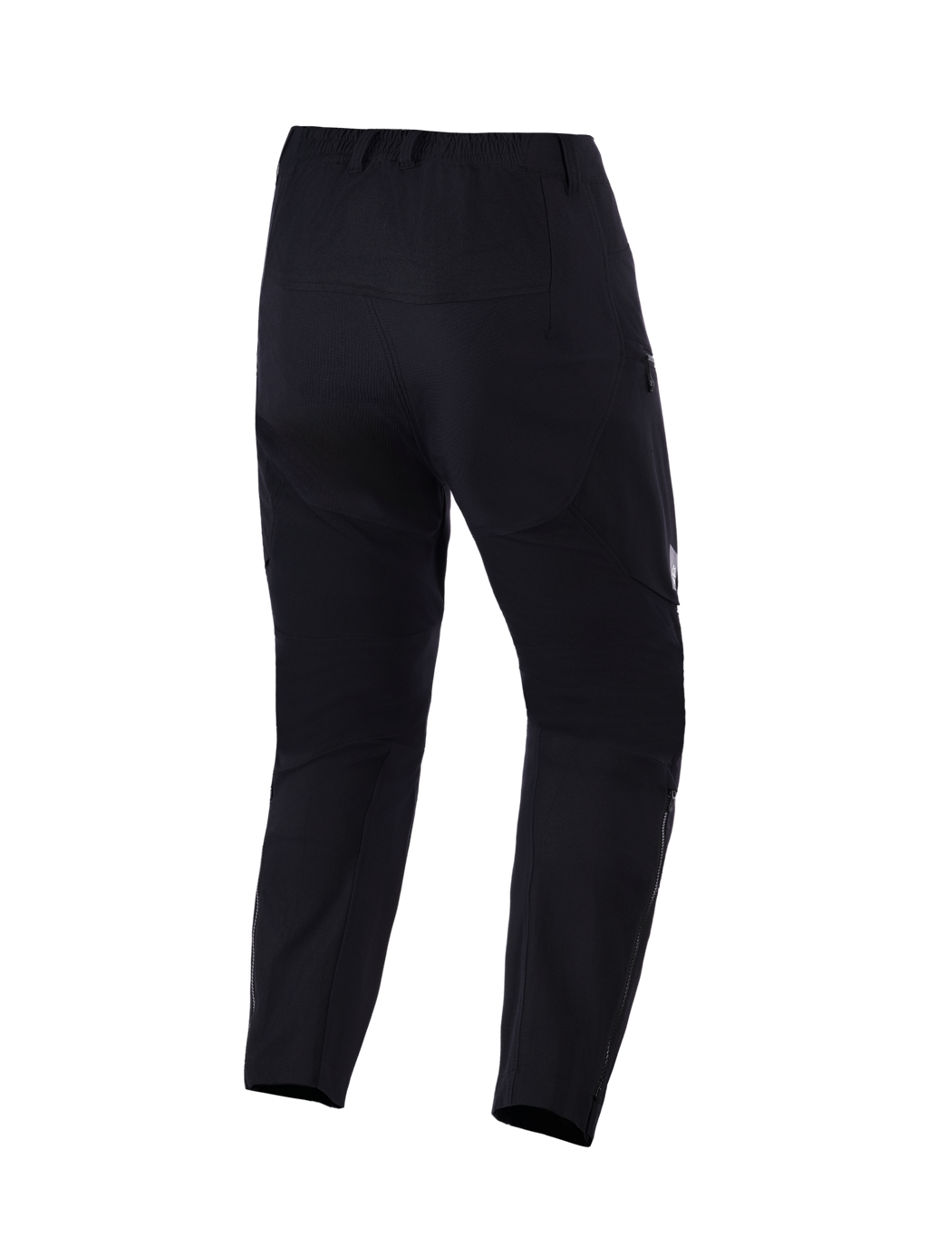 Alpinestars Explore AST Pants Short, pantaloni da moto adventure, nero, vista posteriore che mostra la costruzione in ripstop, orli delle gambe con zip e vestibilità ergonomica per la guida in climi caldi