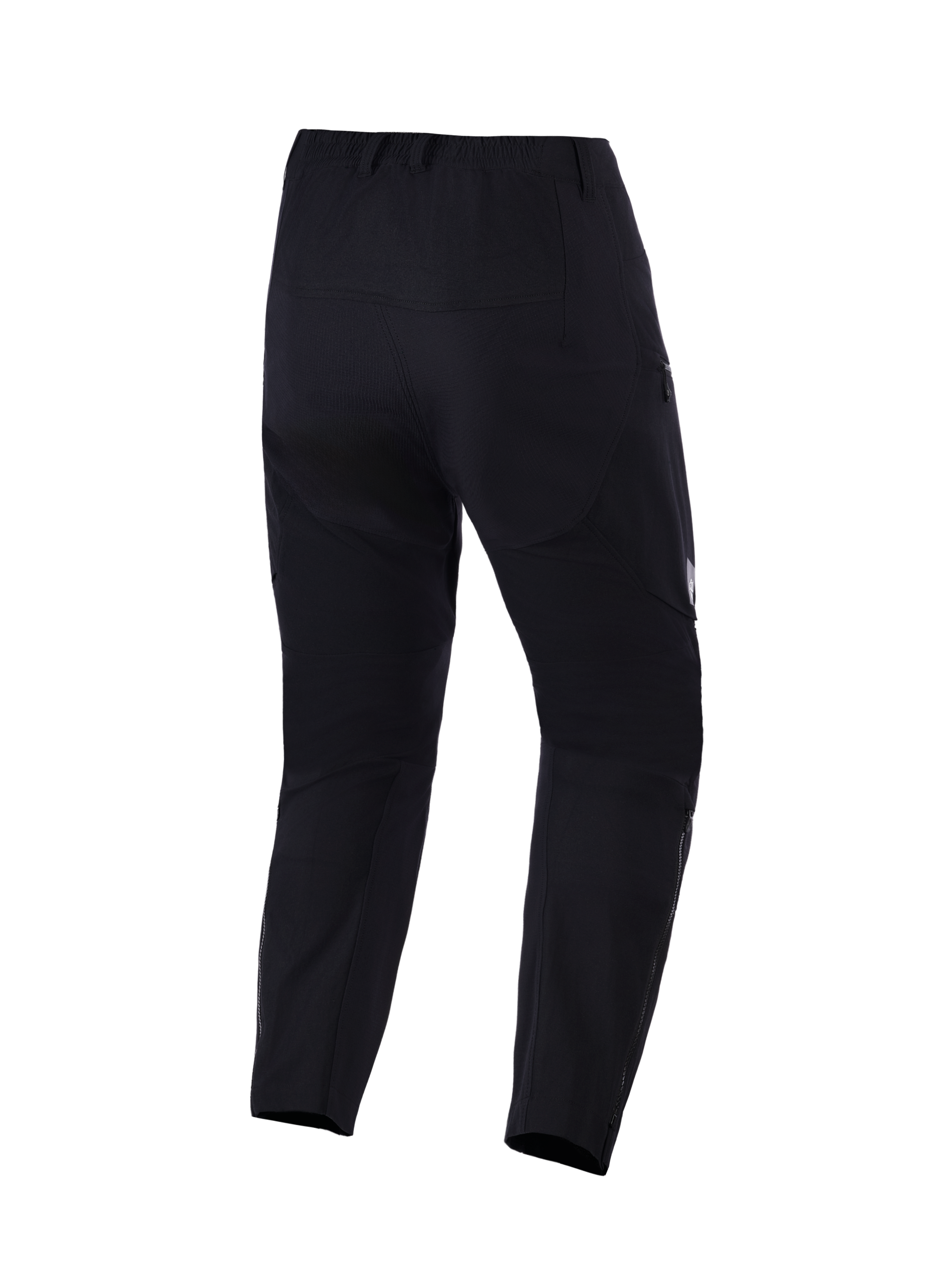 Alpinestars Explore AST Pants Short, pantaloni da moto adventure, nero, vista posteriore che mostra la costruzione in ripstop, orli delle gambe con zip e vestibilità ergonomica per la guida in climi caldi