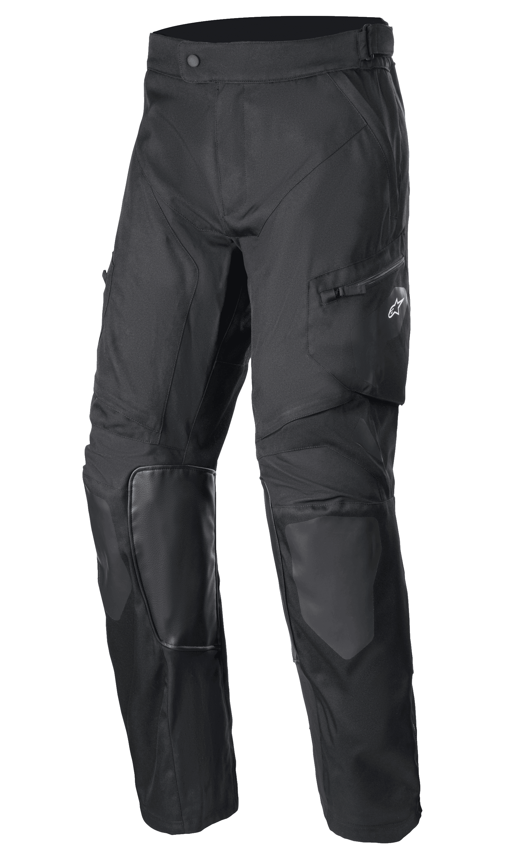 Alpinestars Venture XT Pants Over Boot, pantaloni da moto adventure neri, protezioni rinforzate su ginocchia e cosce, tessuto resistente e testurizzato, vita regolabile, tasche con zip, abbigliamento protettivo da moto