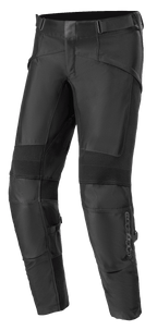 Alpinestars T SP-5 Rideknit® Pants, pantaloni da moto neri in tessuto, caratterizzati da pannelli elasticizzati a costine sulle ginocchia, cinghie regolabili in vita, sezioni in maglia resistente per flessibilità e un taglio slim per prestazioni sportive.