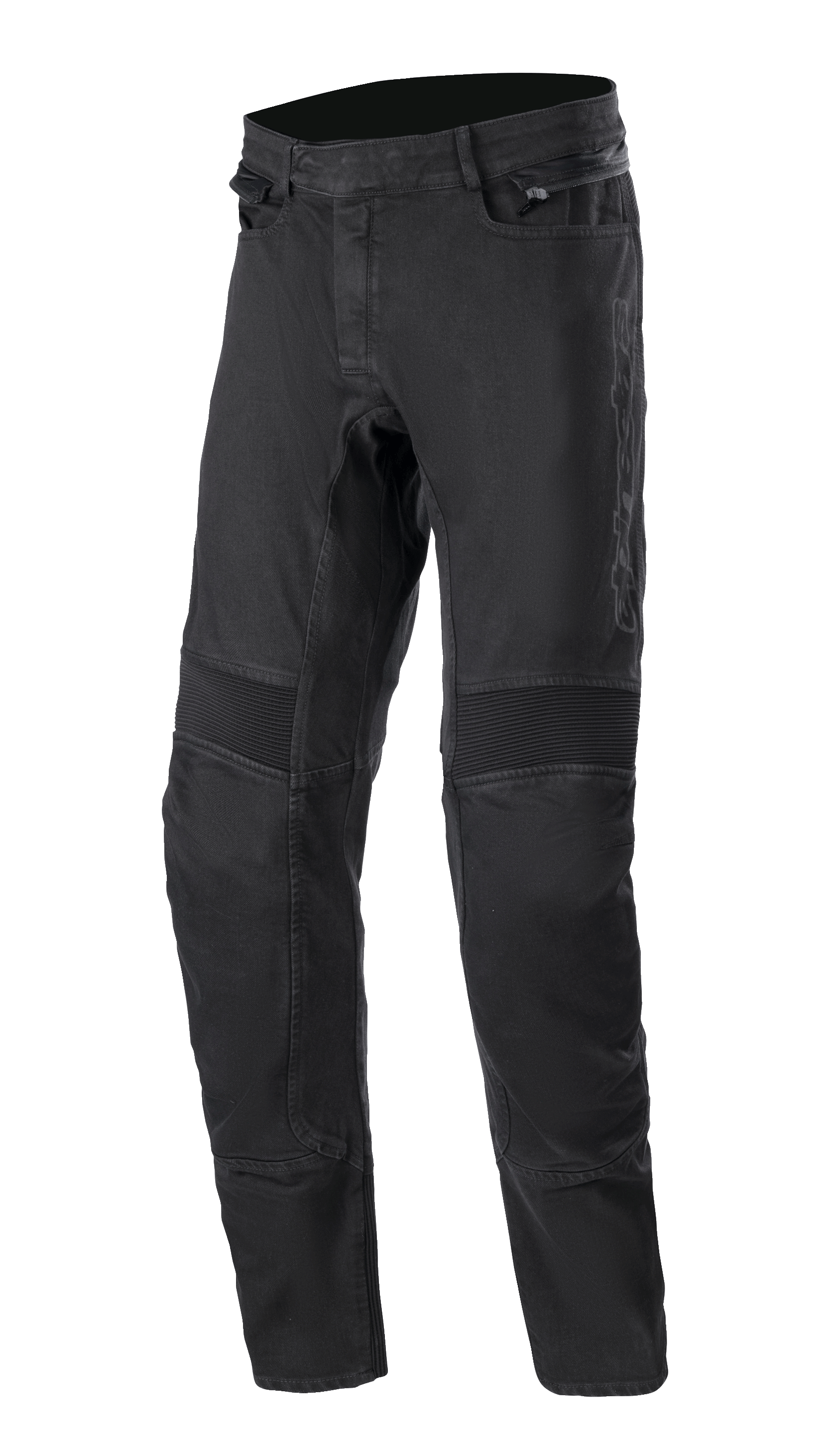 Alpinestars SP Pro Pants, pantaloni tecnici da moto, nero, denim elasticizzato slim fit con pannelli flessibili a soffietto sulle ginocchia, tasche laterali con zip e triple cuciture resistenti