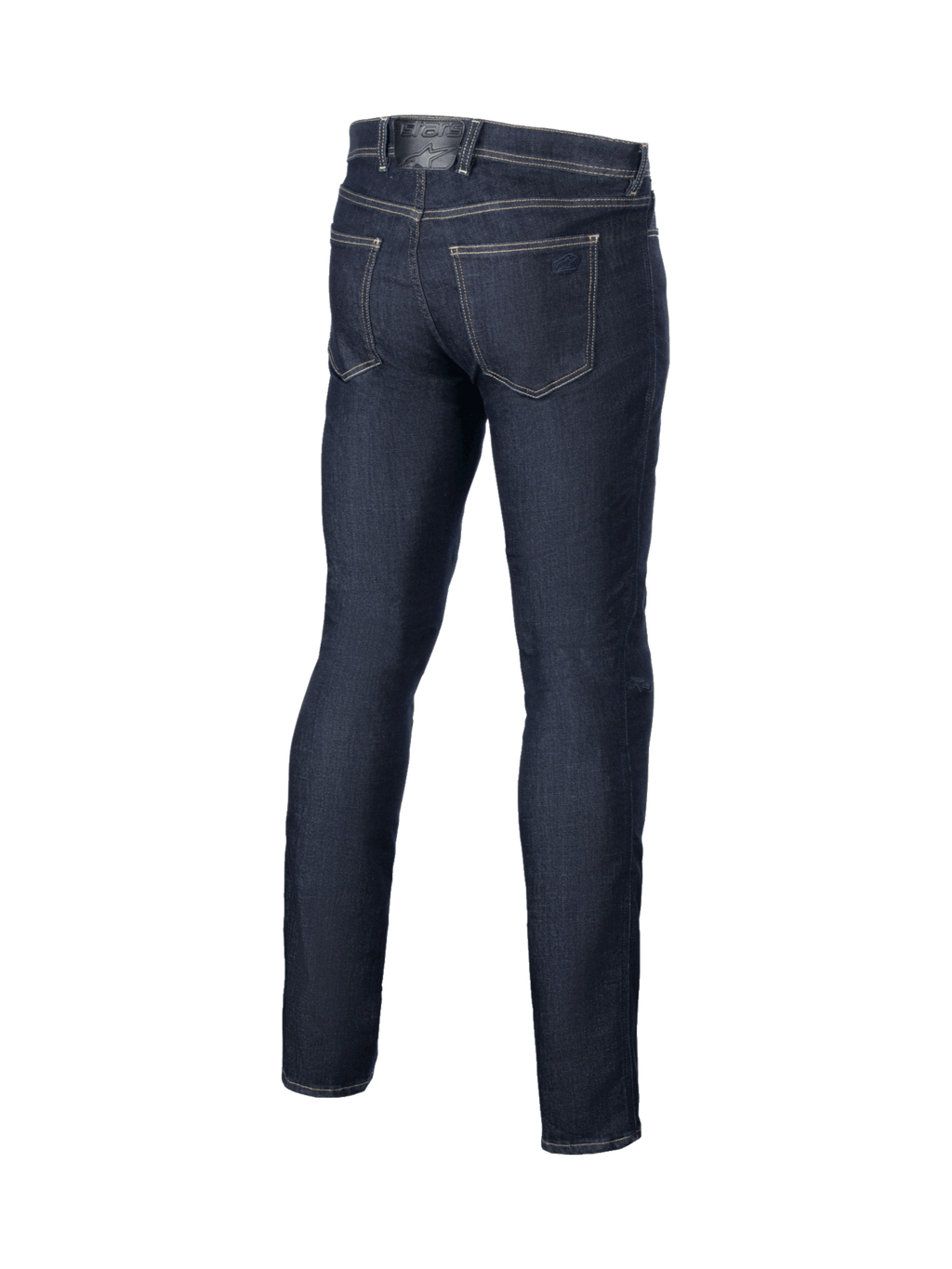 Alpinestars Pantaloni Jeans Stretch Cult-8, jeans da moto urban da uomo, blu, vista posteriore con vestibilità a gamba dritta.
