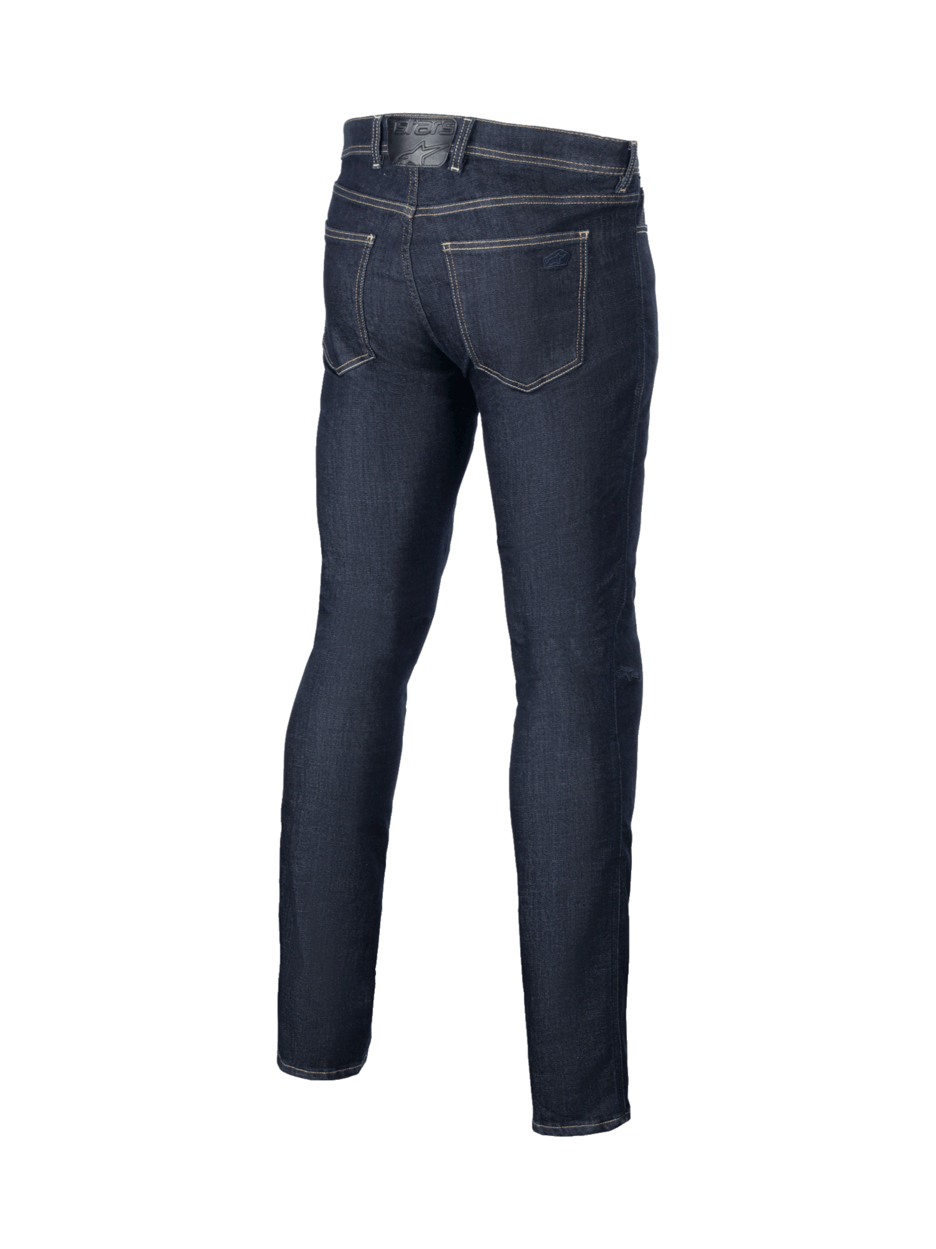 Alpinestars Pantaloni Jeans Stretch Cult-8, jeans da moto urban da uomo, blu, vista posteriore con vestibilità a gamba dritta.