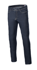 Pantaloni Alpinestars Cult-8 Stretch Denim, jeans da moto, Rinse Blue, vestibilità regolare con gamba dritta, con cuciture a contrasto, design a cinque tasche e tessuto denim elasticizzato