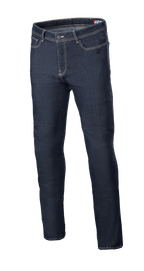 Pantaloni Alpinestars Cult-8 Stretch Denim, jeans da moto, Rinse Blue, vestibilità regolare con gamba dritta, con cuciture a contrasto, design a cinque tasche e tessuto denim elasticizzato
