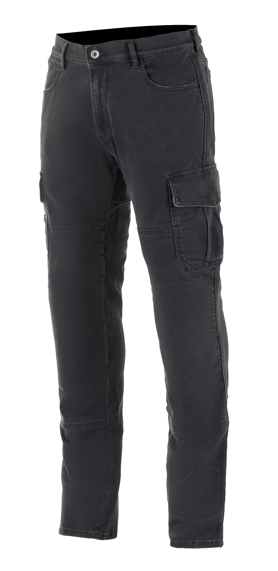 Alpinestars Barton Riding Cargo Pants, pantaloni cargo da moto per guida urbana, Rinse Plus Black, con tasche cargo con alette, passanti per cintura e gamba affusolata, look denim casual stonewashed con robusta costruzione in tessuto