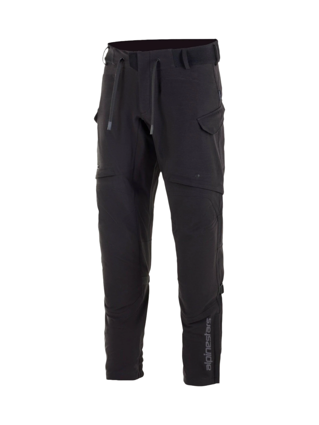 Alpinestars Pantaloni Juggernaut Impermeabili, pantaloni da moto urban da uomo, nero, in softshell tecnico con ginocchiere integrate, tasche cargo e logo laterale grigio
