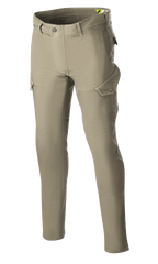 Alpinestars Caliber Slim Fit Tech Riding Pants, pantaloni da moto, verde militare, silhouette slim-fit con tasche cargo stile combat, tessuto denim Cordura stretch, passanti per cintura e design funzionale per la guida urbana e su strada