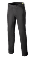 Alpinestars Stratos Regular Fit Tech Riding Pants, pantaloni da moto, grigio antracite, design casual stile jogger con gamba affusolata, chiusura in vita con bottone, bottoni a pressione regolabili alle caviglie, realizzati in denim Cordura per uno stile urban street