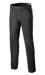 Alpinestars Stratos Regular Fit Tech Riding Pants, pantaloni da moto, grigio antracite, design casual stile jogger con gamba affusolata, chiusura in vita con bottone, bottoni a pressione regolabili alle caviglie, realizzati in denim Cordura per uno stile urban street