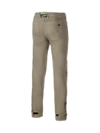 Alpinestars Pantaloni Stratos Regular Fit Tech, pantaloni moto urban uomo, verde militare, denim Cordura, vista posteriore