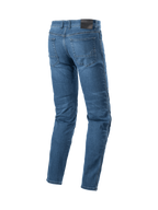 Alpinestars Jeans Radon Standard Fit, pantaloni da moto urban da uomo, blu, in denim con tasche posteriori dotate di logo ricamato e toppa in pelle, vestibilità standard