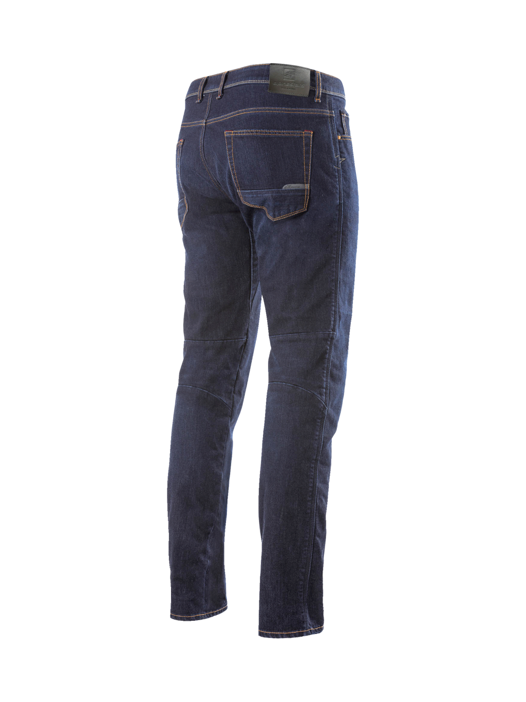 Alpinestars Pantaloni jeans Radium, jeans da moto da uomo blu scuro, denim Cordura elasticizzato, vestibilità standard, vista posteriore