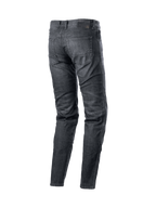 Alpinestars Pantaloni Sektor Regular Fit Jeans, pantaloni moto urban da uomo, colore nero lavato, in denim elasticizzato con rinforzi in fibra aramidica e logo Astars ricamato sulla tasca posteriore.