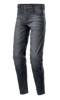 Alpinestars Sektor Regular Fit Denim Pants, jeans da moto nero lavato, vestibilità casual affusolata, design a cinque tasche con passanti per cintura, tessuto denim sbiadito con cuciture rinforzate, abbigliamento per guida urbana