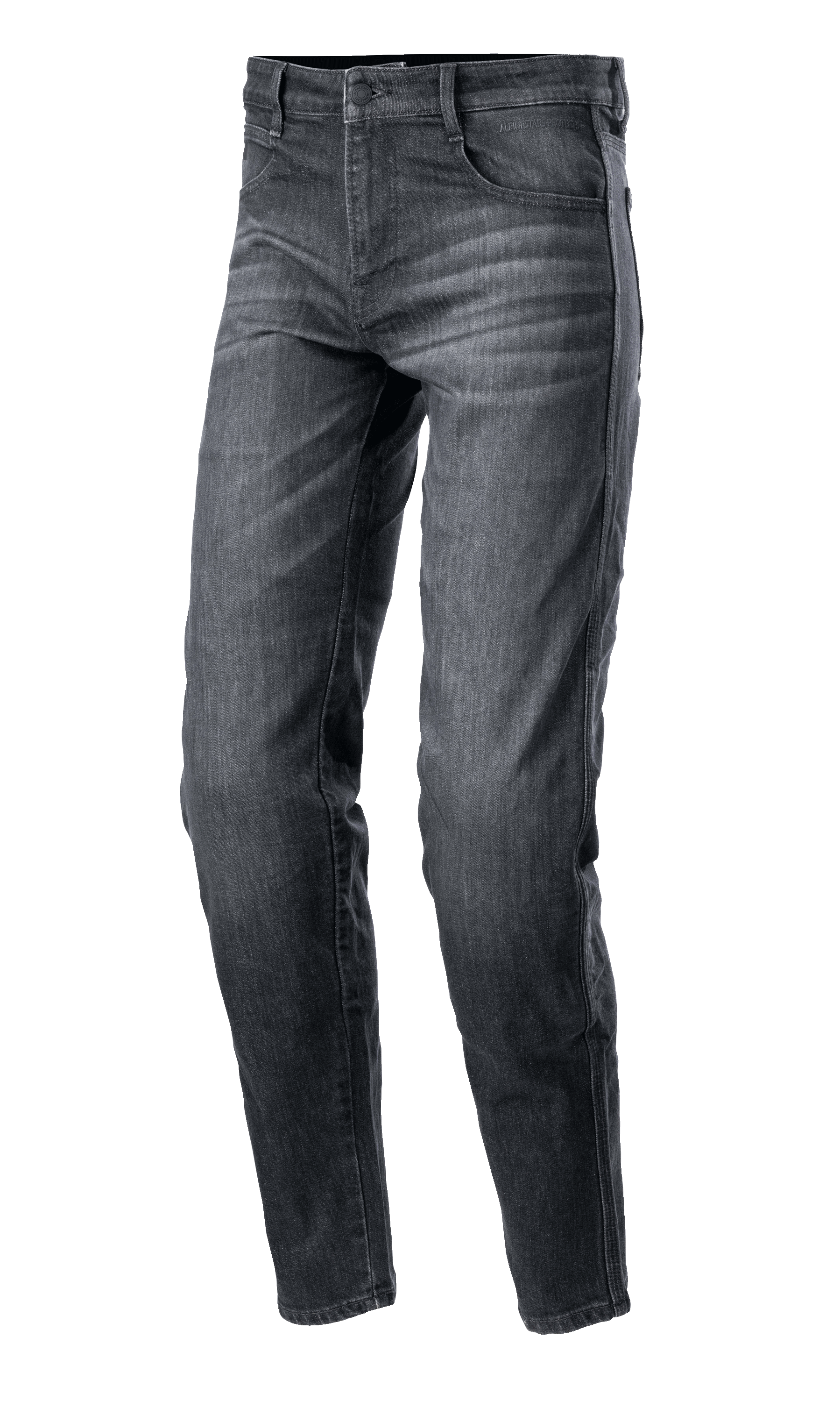 Alpinestars Sektor Regular Fit Denim Pants, jeans da moto nero lavato, vestibilità casual affusolata, design a cinque tasche con passanti per cintura, tessuto denim sbiadito con cuciture rinforzate, abbigliamento per guida urbana