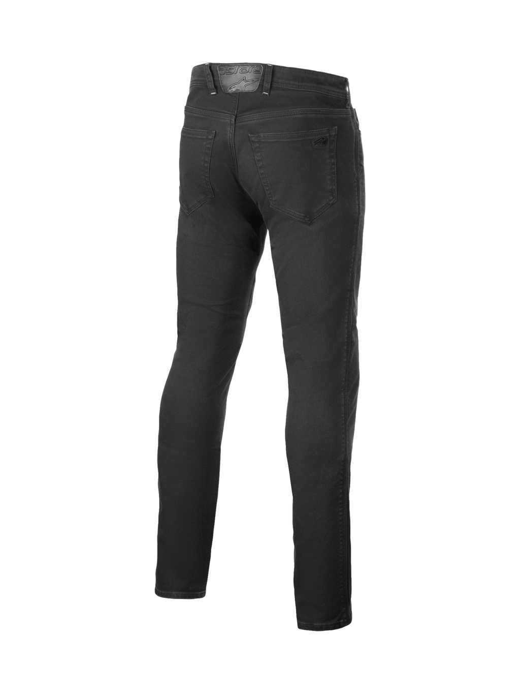 Alpinestars Pantaloni Jeans Copper V3, jeans da moto urban da uomo, nero, gamba dritta, vista posteriore con logo Astars