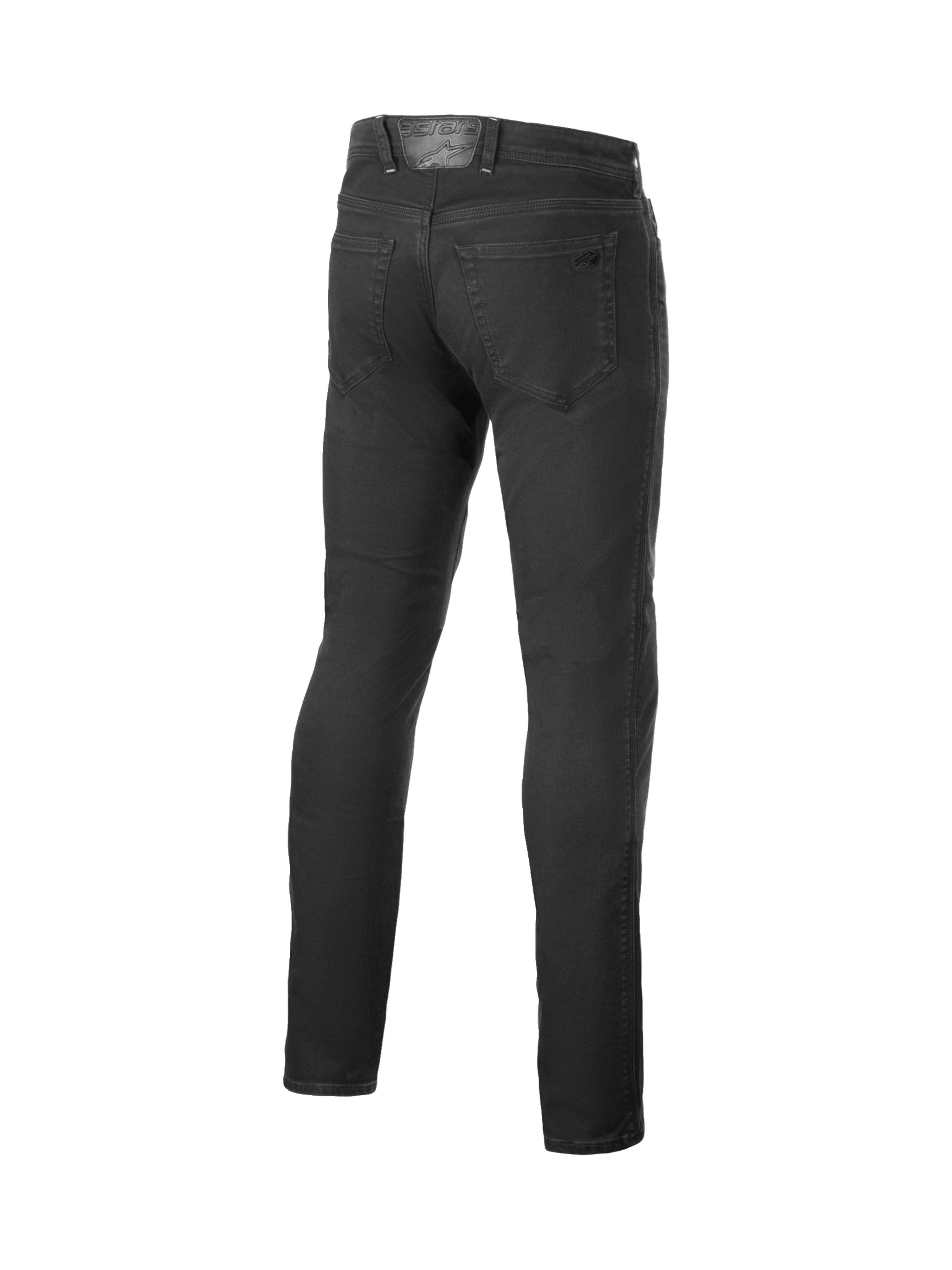 Alpinestars Pantaloni Jeans Copper V3, jeans da moto urban da uomo, nero, gamba dritta, vista posteriore con logo Astars
