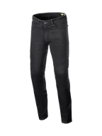 Alpinestars Pantaloni Jeans Copper V3, jeans da moto urban da uomo, neri, denim elasticizzato con rinforzi in fibra aramidica e protezioni Nucleon Flex Plus
