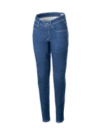 Alpinestars Jeans Da Moto Daisy V3, jeans moto urban slim fit da donna, blu, in cotone elasticizzato con protezioni Nucleon Flex Plus, certificati CE