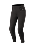 Alpinestars Leggings Banshee, leggings da moto da donna in nero, inserti a fisarmonica sulle ginocchia, protezioni certificate CE, stile urban casual in tessuto elastico con fodera aramidica