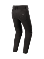 Alpinestars Leggings Banshee, leggings da moto da donna, nero, fodera in fibra aramidica resistente all'abrasione, protezioni ginocchia certificate CE, inserti a fisarmonica, stile urban