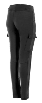 Alpinestars Leggings Iria Donna, nero, pantaloni da moto urbani con tasche cargo laterali con patta, vestibilità slim e performante con vita elasticizzata, vista posteriore di tre quarti