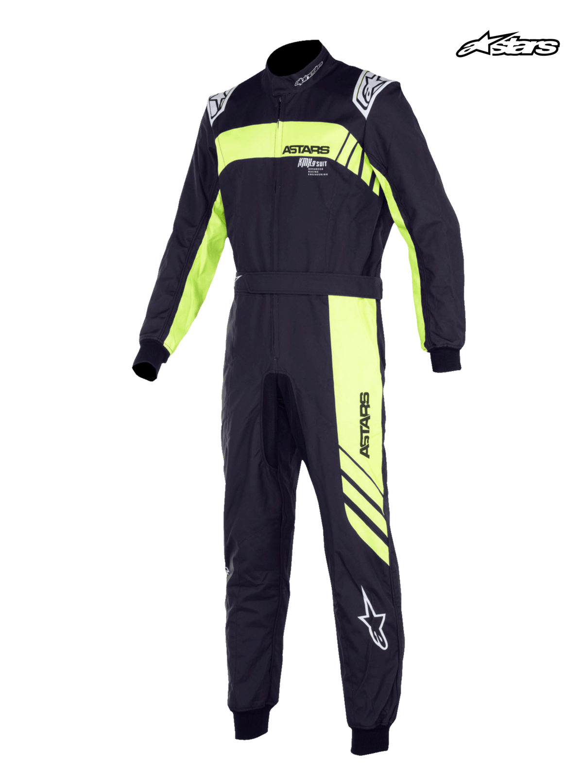 Alpinestars Tuta KMX-9 V3 Ragazzo Graphic 3, tuta da karting per ragazzi, nero e giallo fluo, certificata FIA