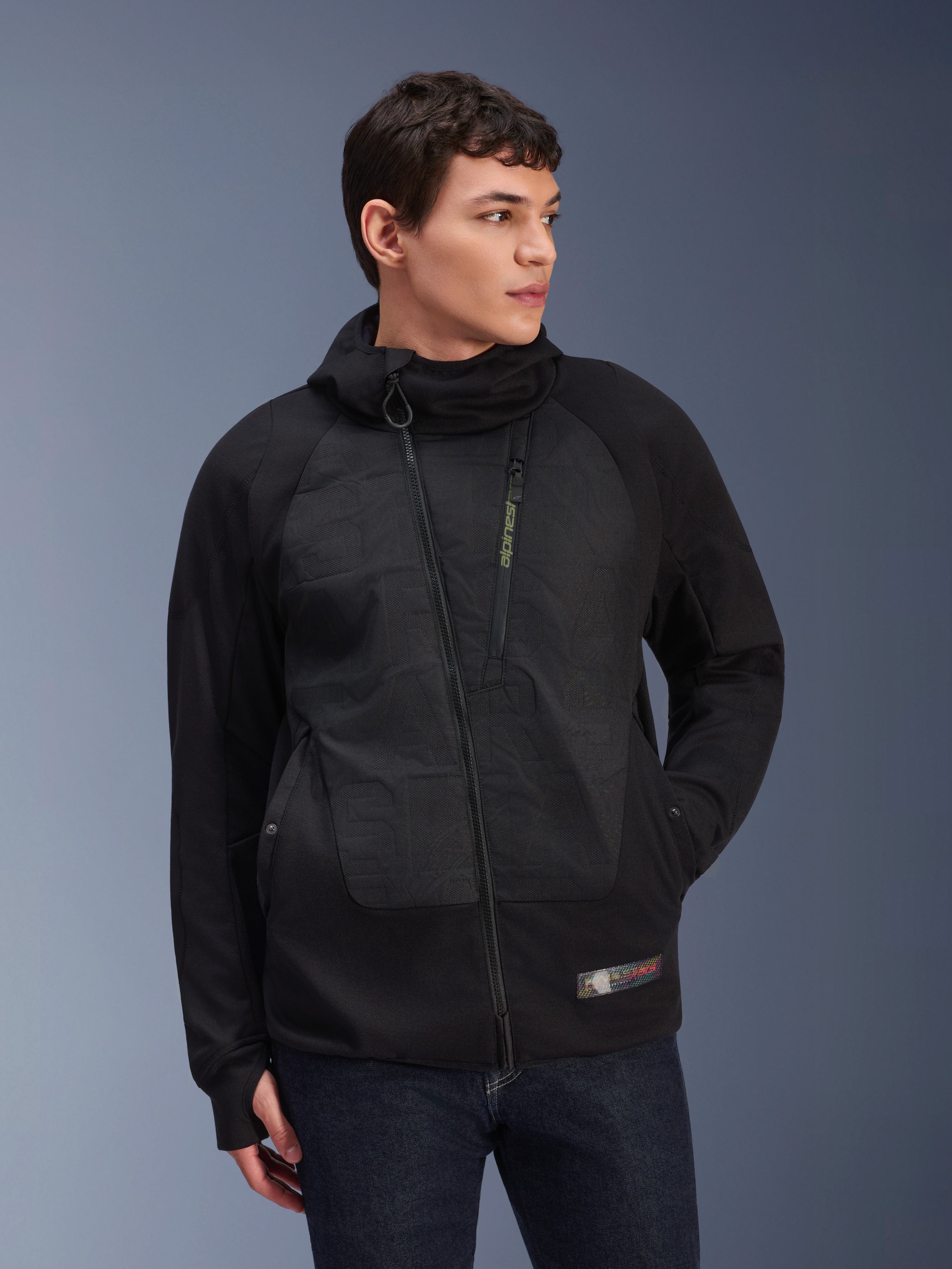 MO.ST.EQ Hybrid Hooded - Red Motorcycle Jacket | Alpinestars®