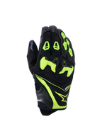 Guanti Alpinestars SP-R Pro, guanti da corsa per moto, nero e giallo fluo, con protezione nocche in TPU suddivisa, costruzione in pelle traforata e tessuto, vivaci dettagli neon con logo Alpinestars e marchio sp-r pro sul polsino