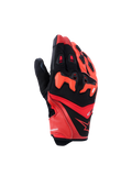 Guanti Alpinestars SP-R Pro, guanti da moto sportivi, rosso acceso, rosso fluo e nero, protezione nocche in TPU divisa, dita in pelle traforata per la ventilazione, design in pelle di capra e tessuto con logo a stella Alpinestars