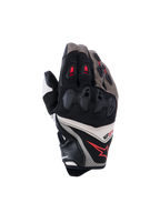 Guanti Alpinestars SP-R Pro, guanti da moto racing, noce, mastice e nero con dettagli rossi, protezione delle nocche suddivisa, costruzione in pelle e tessuto, design sportivo ad alte prestazioni