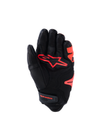 Alpinestars SP-R Tech, guanto da moto racing a polsino corto, nero e rosso fluo, in pelle di capra, con nocca protettiva e palmo rinforzato