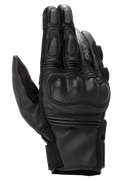 Alpinestars Phenom Leather Gloves, guanti da moto, nero, vista dall'alto che mostra la protezione rigida delle nocche traforata, dita rinforzate, inserti elasticizzati a soffietto e struttura in pregiata pelle di capra.