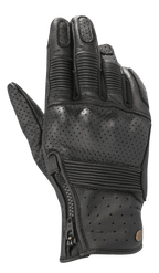 Alpinestars Rayburn V2 Leather Gloves, nero, guanti da moto urban in pelle traforata, inserti a fisarmonica su dita e dorso, chiusura laterale con zip e stile d'ispirazione heritage
