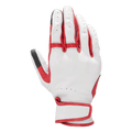 Alpinestars Dyno Leather Gloves, guanti da moto, ecru e rosso rubino, costruzione in pelle traforata, pannelli a fisarmonica sulle dita, cinturino regolabile al polso, protezione delle nocche coperta