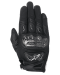Alpinestars Stella SMX-2 Air Carbon V2 da donna, guanti da moto neri a polsino corto, protezione nocche in fibra di carbonio, costruzione in mesh 3D, design ventilato per la guida estiva