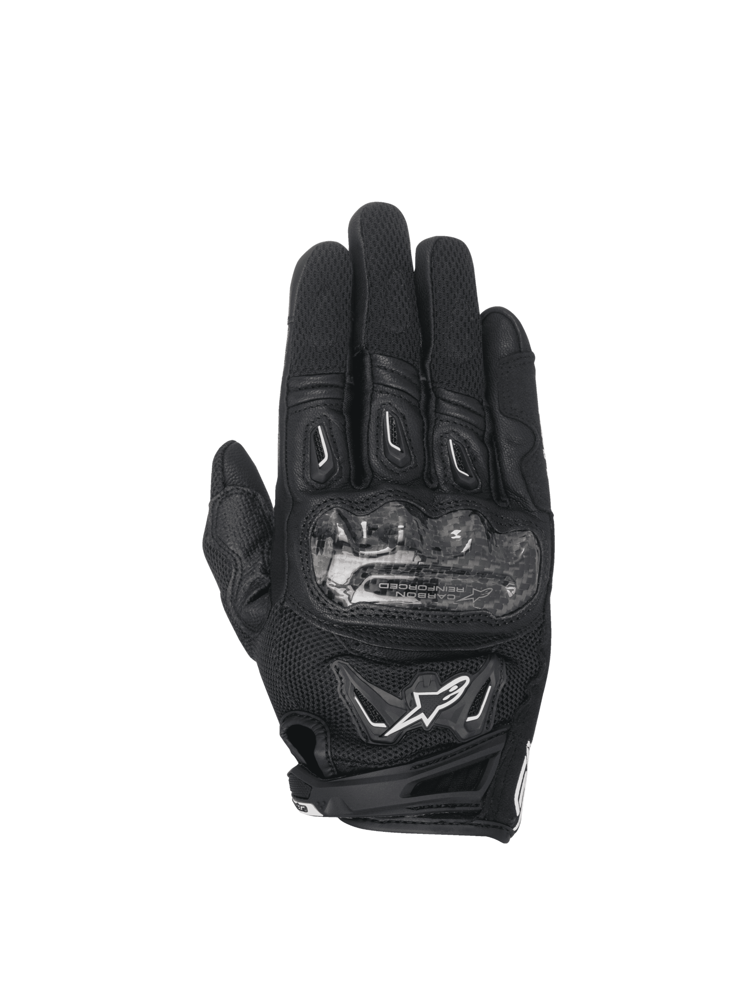 Alpinestars Guanti Stella SMX-2 Air Carbon V2, guanti da moto racing da donna, neri, protezione nocche in carbonio, inserti in mesh 3D traspirante e pelle.