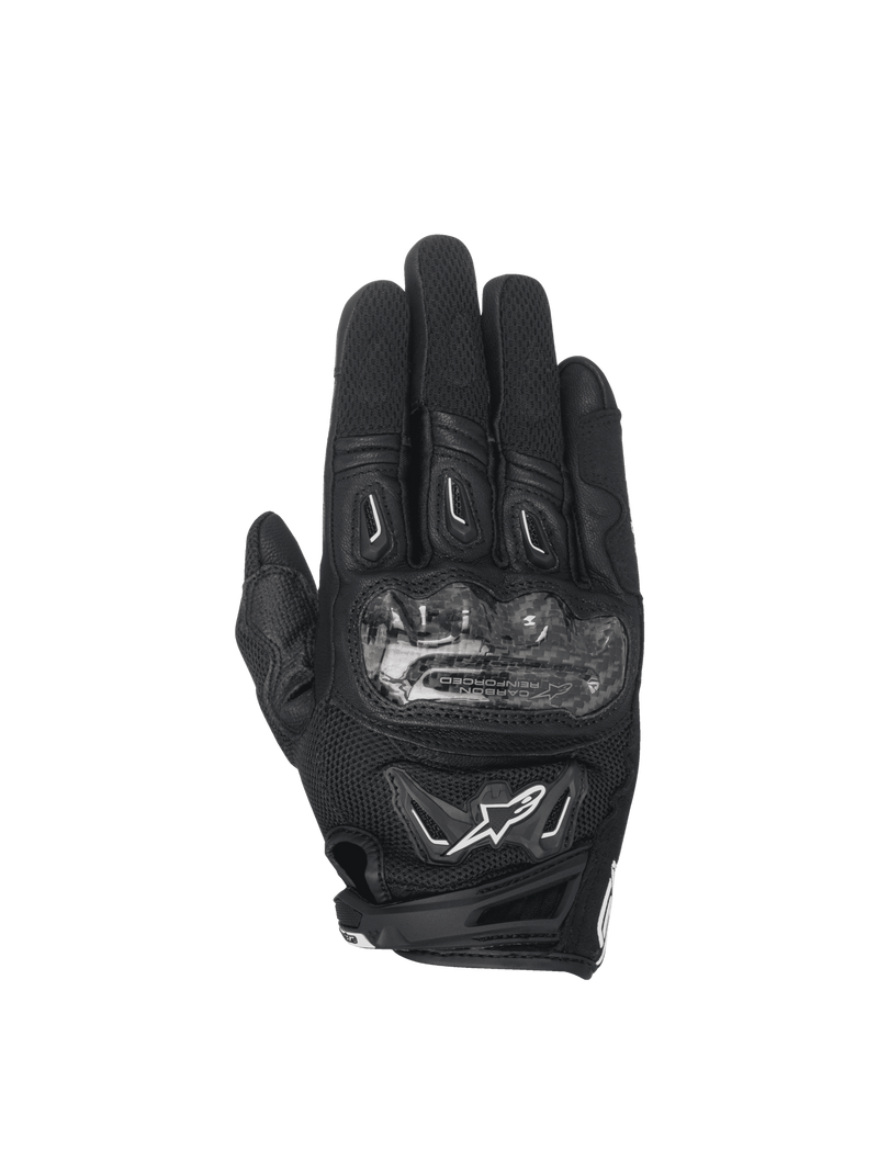 Alpinestars Guanti Stella SMX-2 Air Carbon V2, guanti da moto racing da donna, neri, protezione nocche in carbonio, inserti in mesh 3D traspirante e pelle.