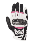 Alpinestars Stella SMX-2 Air Carbon V2, guanti da moto racing da donna, nero, bianco e fucsia, con protezione nocche in fibra di carbonio, ventilazione in mesh 3D e logo Alpinestars, design sportivo a polsino corto