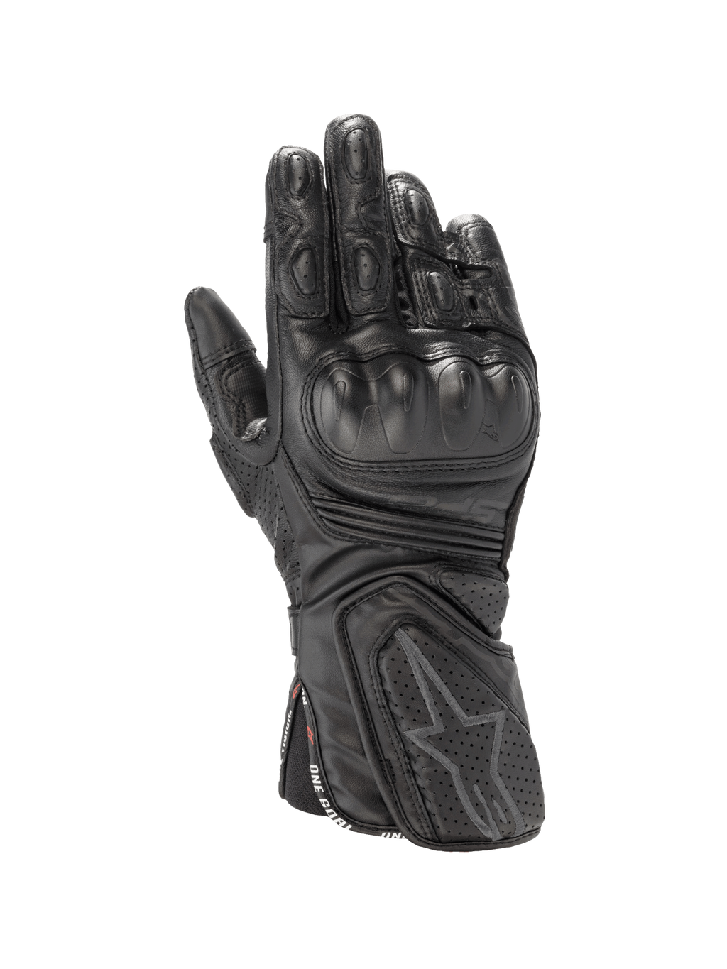 Alpinestars Guanti Stella SP-8 V3, guanti da moto racing da donna in pelle, neri, con protezione rigida delle nocche e polsino traforato, certificati CE.